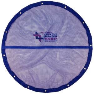 Lookout Mountain Tarp - Custom Round Shaped Tarp Cover - 11oz Vinyl Coated Mesh 55% Solid
