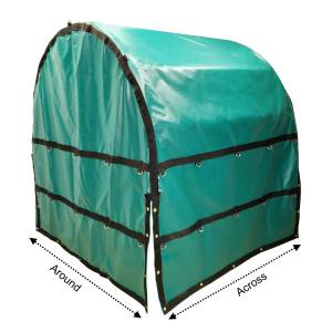 Lookout Mountain Tarp - Coil Bag Truck Tarp with Chain Flaps for Rolled Steel on Flatbed Trailer