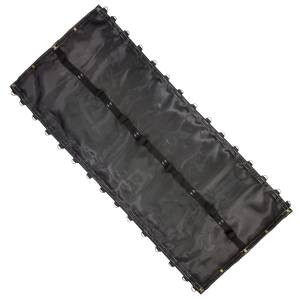 Closed Mesh Cable Tarp for Open Top Trailers Hauling Woodchips, Wood Shavings, Bark, or Sawdust