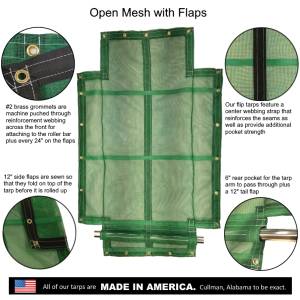 11oz Open Mesh Flip Tarp with Flaps for Dump Truck Beds & End Dump Trailers