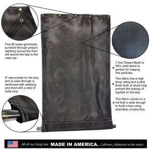 Black Seamless Mesh Asphalt Flip Tarp for Dump Truck Beds & End Dump Trailers