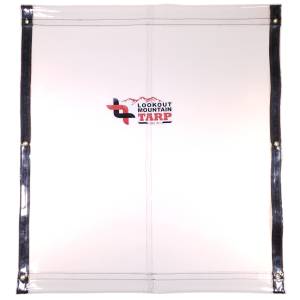 Lookout Mountain Tarp - Custom Clear Window Tarp With Pockets for Porch Patio Deck - 30 Gauge Double Polished Clear Vinyl