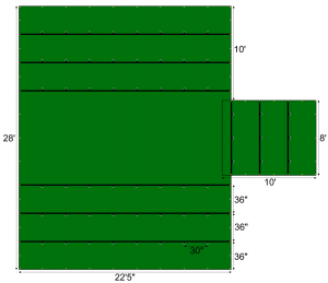 Lookout Mountain Tarp - 28' x 22'5" Vinyl Lumber Tarp for Stepdeck or Drop Deck Trailer - 10' Drop