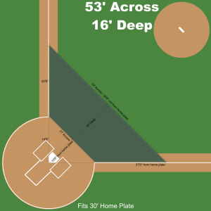 Premium Baseball Batting Practice Mesh Infield Turf Protector Tarp - Fits 30' Home Plate