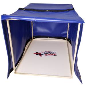 Custom 4-Sided Box Shaped Tarp Cover with Tail Flap - 18oz Vinyl Coated Polyester