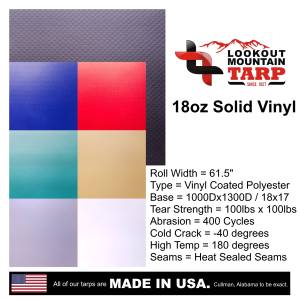 Custom Industrial Curtain Divider Tarp Cover - 18oz F/R Treated Vinyl Coated Polyester