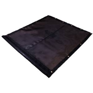 Custom Industrial Curtain Divider Tarp Cover - 7.5oz Closed Mesh 95% Solid Black