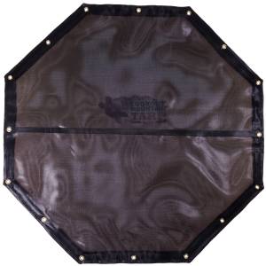 Custom Octagon Shaped Tarp Cover - 7.5oz Closed Mesh 95% Solid Black