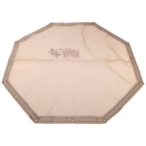 Custom Octagon Shaped Tarp Cover - 8.25oz Knitted Mesh 70% Solid