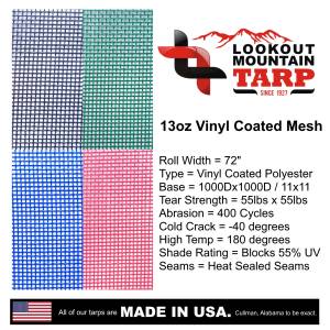 Lookout Mountain Tarp - Custom Privacy Fence Screens Windscreen Tarp - 11oz Vinyl Coated Mesh 55% Solid - Image 8