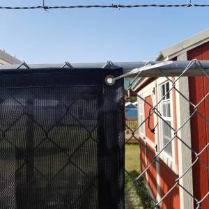 Custom Privacy Screen Fence Windscreen Tarp Cover - 7.5oz Closed Mesh 95% Solid Black
